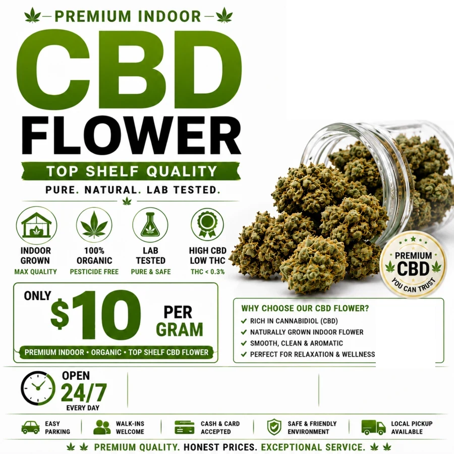 Premium Indoor CBD Flower at 247 Smoke Shop Sand Lake / Universal Studio in Orlando