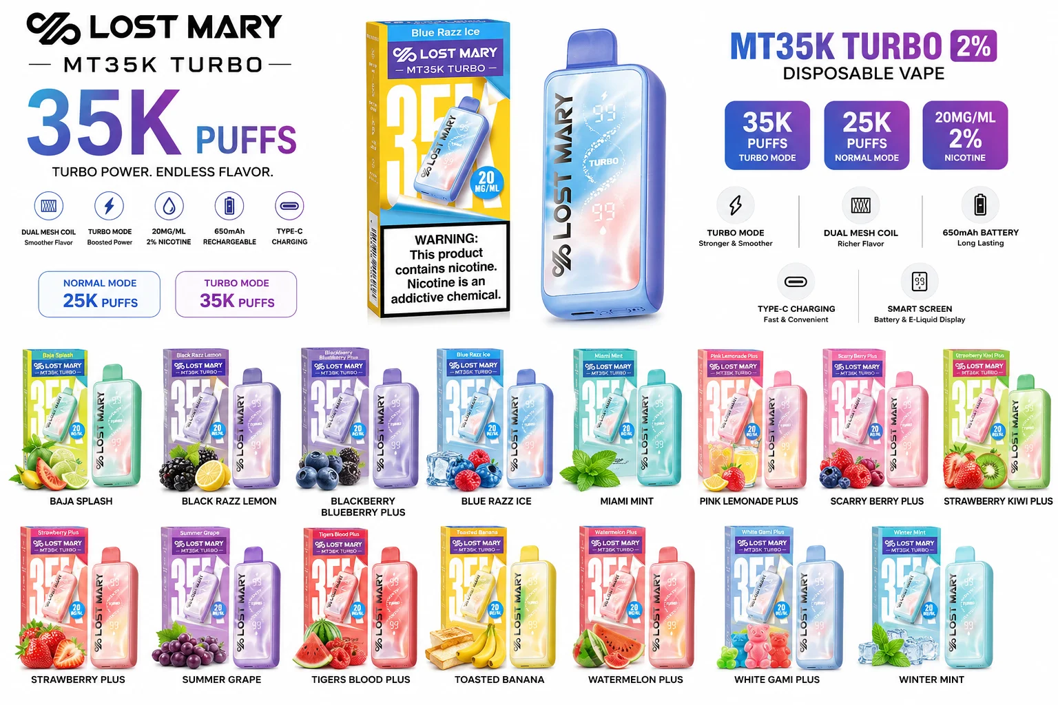 Lost Mary MT35K Turbo 2% at 247 Smoke Shop Sand Lake / Universal Studio in Orlando