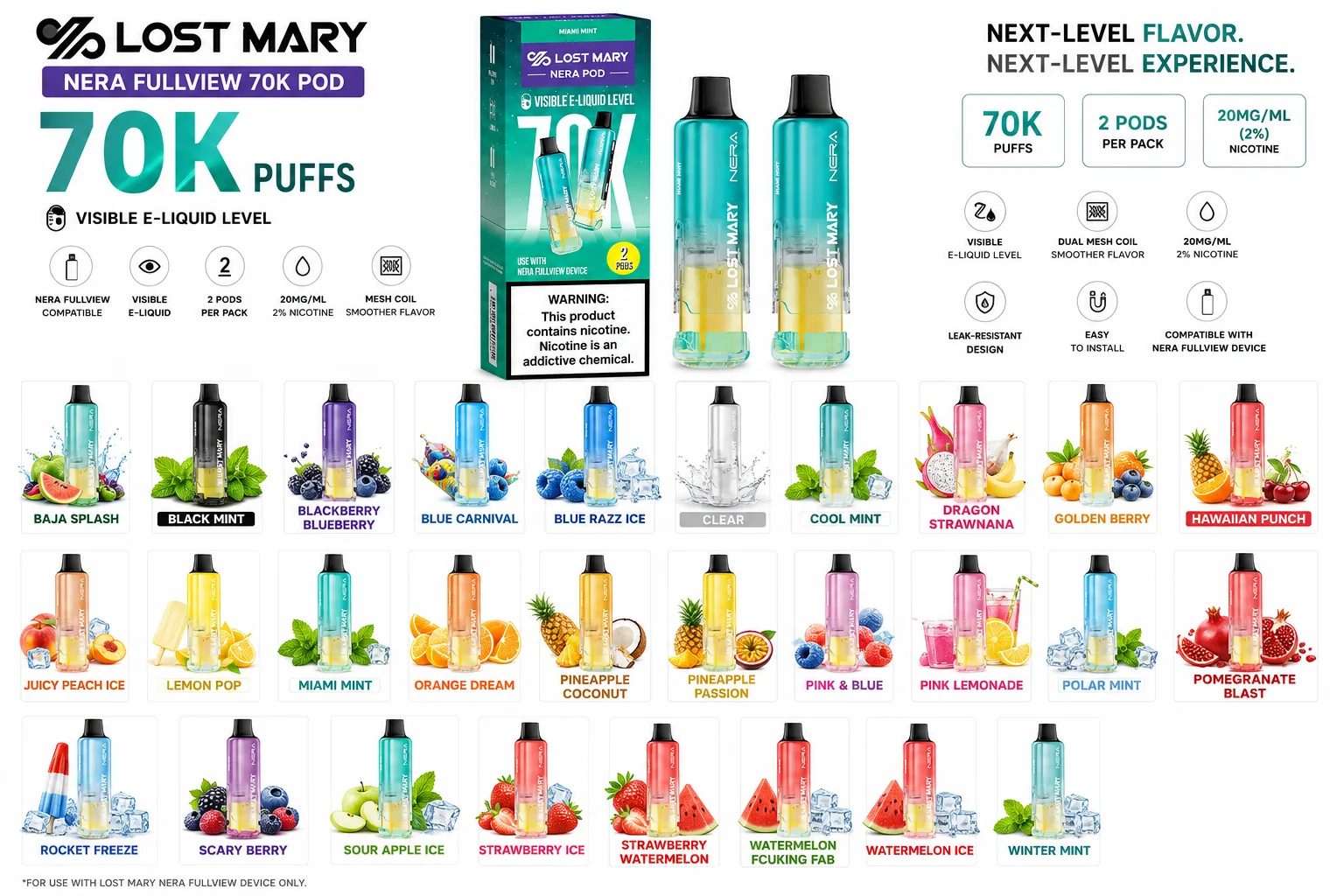 Lost Mary Nera Fullview 70K Pod at 247 Smoke Shop Sand Lake / Universal Studio in Orlando