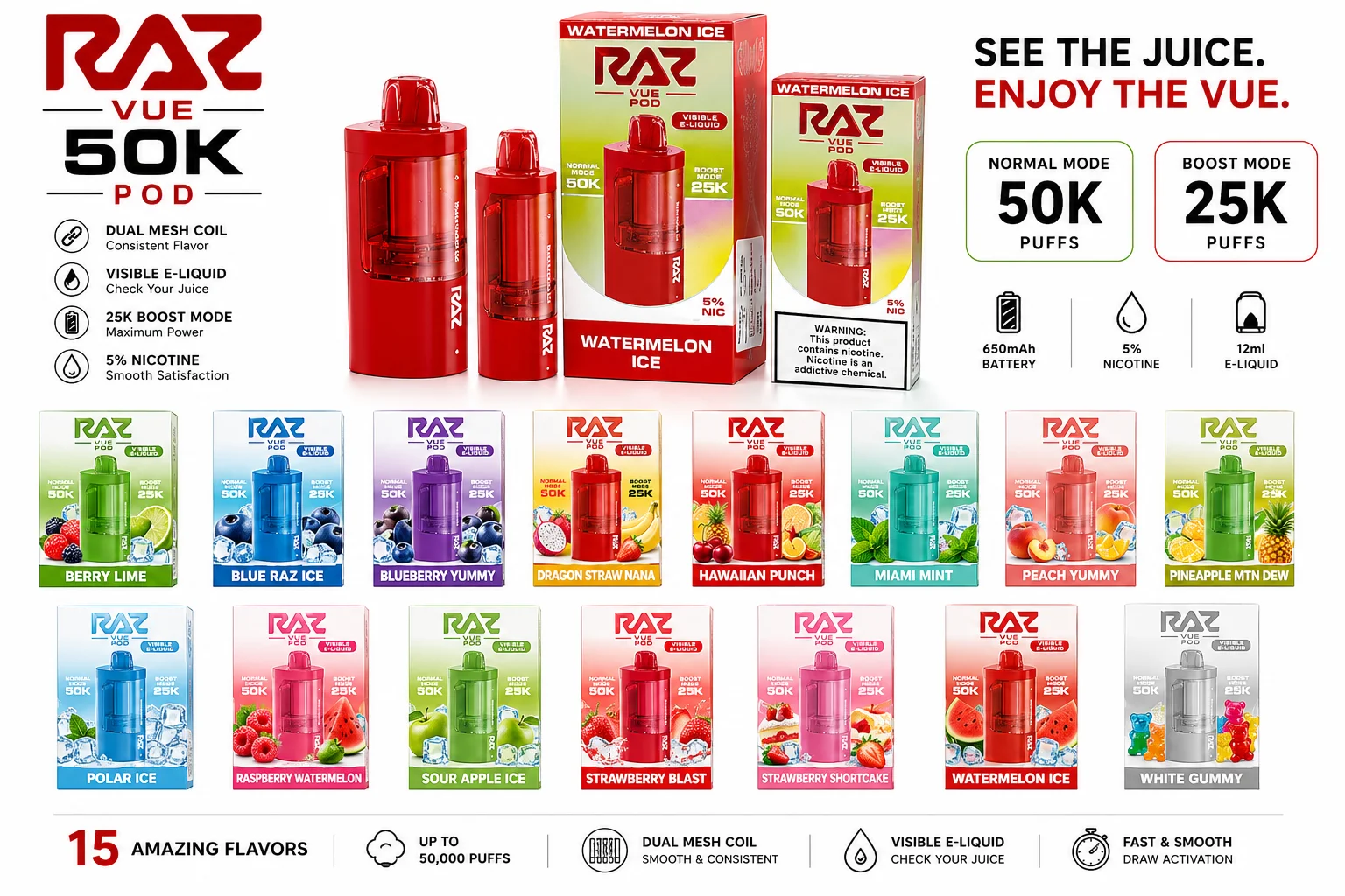 RAZ Vue 50K Pod at 247 Smoke Shop Sand Lake / Universal Studio in Orlando
